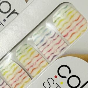 New Color Street “Hue Do Hue” Rainbow Scribbled Wave Stripes Nail Strips